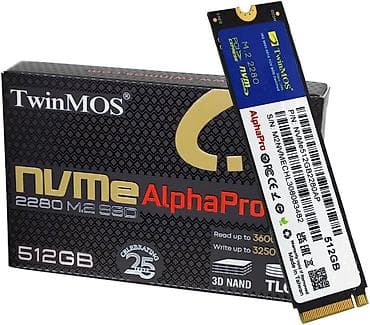 Стол компьютерлери жана комлектөөчүлөр: SSD TwinMOS AlphaPro NVMe M.2 2280 — 512 ГБ - Форм‑фактор: M.2 2280 - — 1