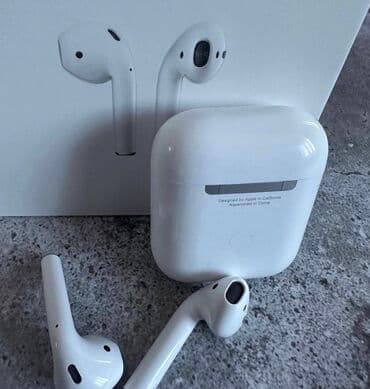 аирподсы оригинал: Каптагычтар, Apple, Жаңы, Электр зымсыз (Bluetooth), Классикалык — 4