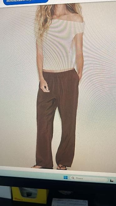 zara брюки: Брюки Широкие, Лето, Новый, L — 1