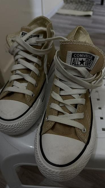 салон парикмахерская: Мужские кроссовки, 36, Converse, Новый, цвет - Бежевый — 2