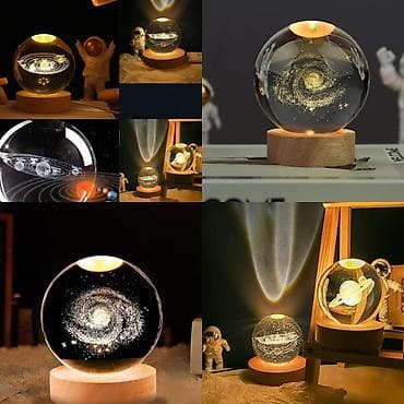 Жарык кылуу: 3D кристальная лампа «Галактика/Сатурн/Ёлка» - Декоративный — 1