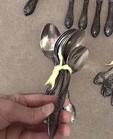 кухонные сталы: Новые Советские столовые приборы Настоящие СССР Посеребрённые — 3