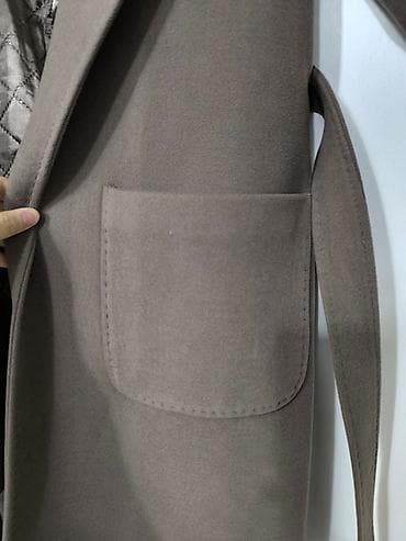 lining 38: Женское турецкое кашемировые пальто цвета тауп (серо-коричневый) — 9