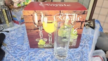 стеклянные игрушки: Стаканы(Pashabahce) 2000х Турция, новые, набор 6 штук(объемами по 215 — 1