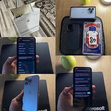 google pixel 4a: IPhone 13 Pro, Б/у, 128 ГБ, Sierra Blue, Зарядное устройство, Защитное стекло, Чехол, 100 % — 1