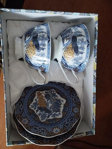 кружки чайные: 2 фарфоровых набора. Набор из 2 чайных пар (чашка + блюдце) — 6