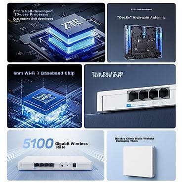 amazon fire: Wi-Fi7 Роутер ZTE BE5100 Pro Plus - Беспроводной стандарт: Wi‑Fi 7 - — 9