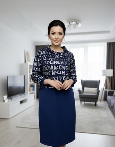 распродажа женской одежды больших размеров: Повседневное платье, Трикотаж, Прямое, Стандарт — 9