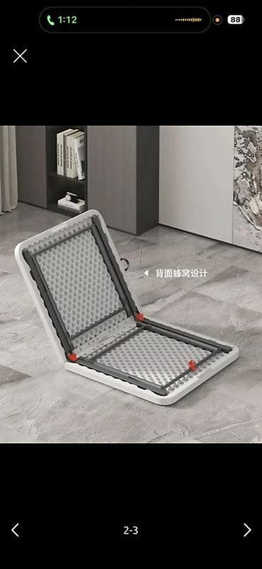 пластмассовый стол: Складной походный стол, Новый, Пластик, цвет - Белый — 2