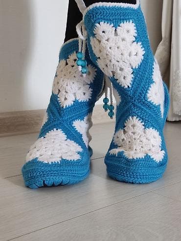 голубые: Домашние тапочки, 38.5, Новый, цвет - Голубой, Самовывоз — 5