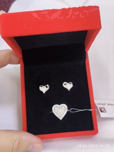 свадебные платья от производителя: Серебряный комплект Сердечко Серьги на гвоздиках Серебро пробы 925 — 1