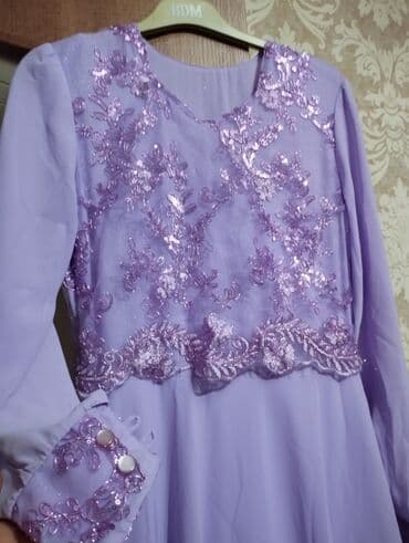 вечерний костюм: Вечернее платье, А-силуэт, Длинная модель, Шелк, С рукавами, XL — 2