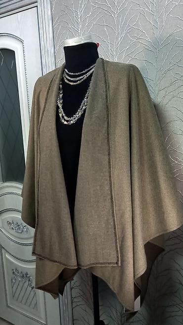 конструирование одежды: Стильное пончо-накидка карамельного (капучино) оттенка. - Свободный — 10