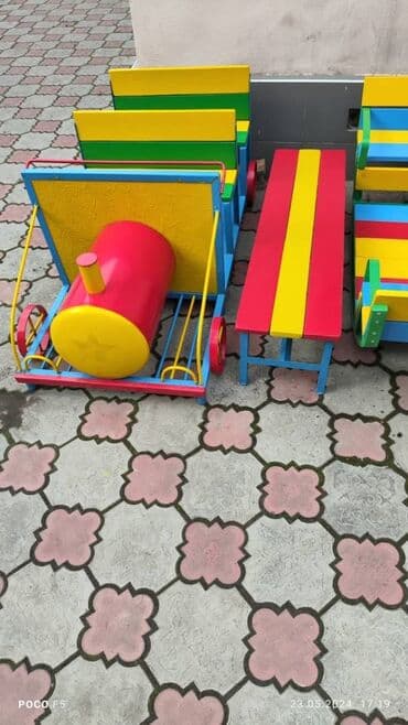 детские домики бишкек: Скамейка домик беседка песочница качеля турник паравозик — 5