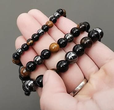 турмацин цена: Браслет тигровый🐯⚫📿 глаз. Натуральный камень! Гематит. Обсидиан! для — 4