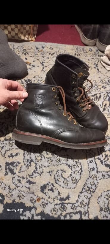 сапоги мужские бу: Мужские ботинки, 41.5, Б/у, цвет - Коричневый — 1