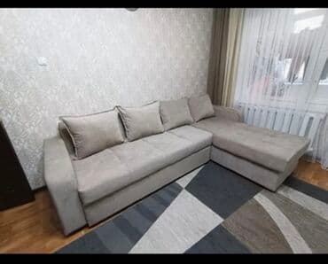 диван с подушками: Угловой диван, Без подлокотников — 1