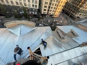 Үйдүн үстүндөгү чатыр: Кровельные работы из оцинкованного профнастила/жести крыша жабабыз — 3