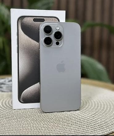 IPhone 15 Pro Max, Новый, 256 ГБ, Natural Titanium, Кабель, Коробка, Стилус, 100 %