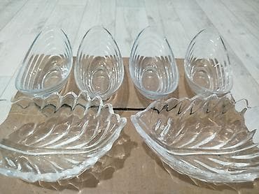 Посуда: Набор стеклянных креманок и салатников Состав: - 6 креманок на ножке — 1