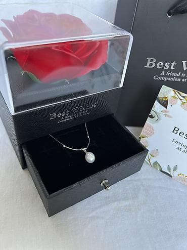 подвеска с жемчугом: Колье с жемчужной каплей в подарочном наборе Изысканное и нежное — 7