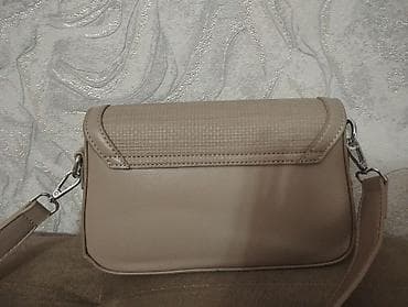 active 2: Сумка через плечо женская, бежевый нюд - Материал: гладкая экокожа с — 3