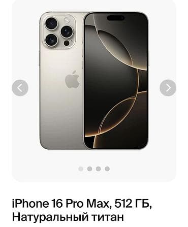 сигнализация с автозаводом: IPhone 16 Pro Max, 512 ГБ, Natural Titanium, Кабель — 1
