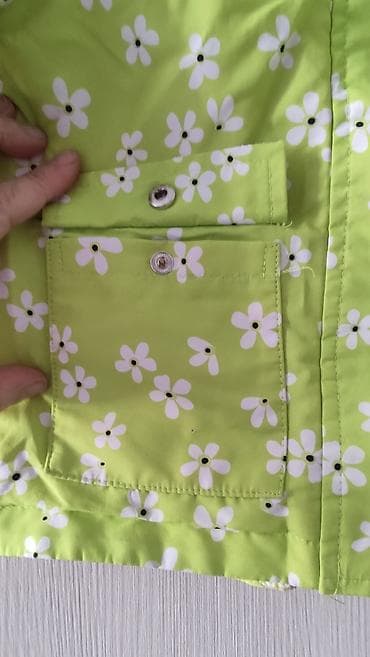 плащовка: Детская демисезонная куртка с капюшоном - Яркий салатовый цвет с — 3