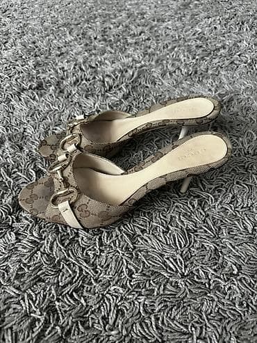 гуччи: Босоножки Gucci Horsebit - Модель: мюли/сабо на шпильке с открытым — 2