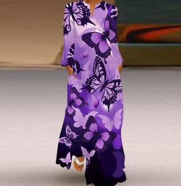 пляжное платье больших размеров: Повседневное платье, Китай, Лето, Длинная модель, Трапеция — 1