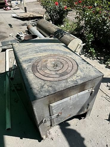 Печь-буржуйка металлическая с варочной поверхностью Печка в хорошем at lalafo.kg Печь-буржуйка металлическая с варочной поверхностью Печка в хорошем