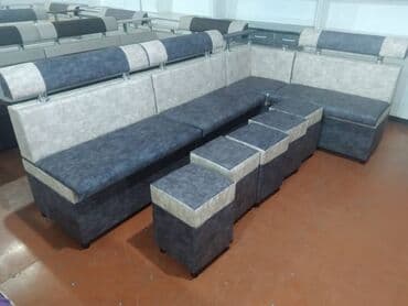 срочно и недорого кухонный уголок в идеальном состоянии: Уголок кухонный, 2.5х1.5, 190х90, 5 пуфик, доставка есть, рассрочки — 8