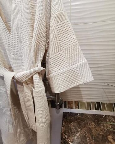 домашние халаты больших размеров: Халат, Вафельное полотно, XS, S, M — 3