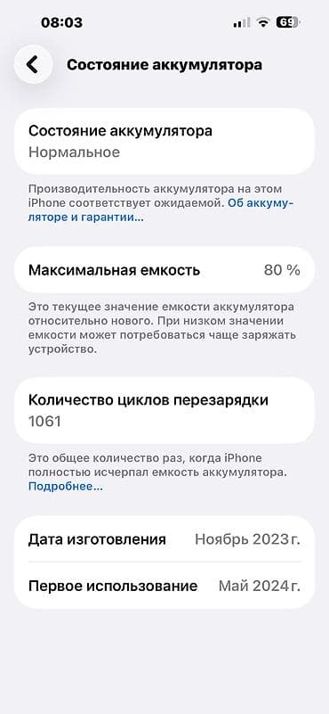 google assistant: IPhone 15 Pro Max, Б/у, 256 ГБ, Графит, Зарядное устройство, Коробка, 80 % — 2