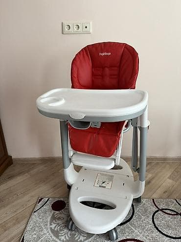 автолюлька joie: Стульчик для кормления, Peg perego, Пластик, Трансформер, цвет - Красный — 1