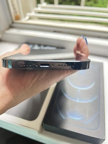 iphone 12 mini: IPhone 12 Pro Max, Б/у, 256 ГБ, Pacific Blue, Коробка, 77 % — 4
