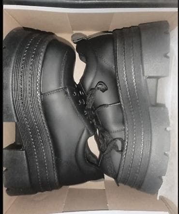 Черные дерби/ботинки на высокой платформе - Материал верха: матовая