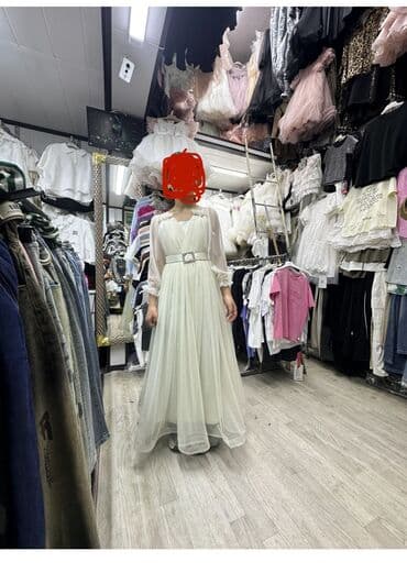 Детское платье, цвет - Бежевый, Новый