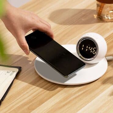подставка на телефон: Многофункциональные настольные часы с беспроводной зарядкой - 2-в-1 — 5