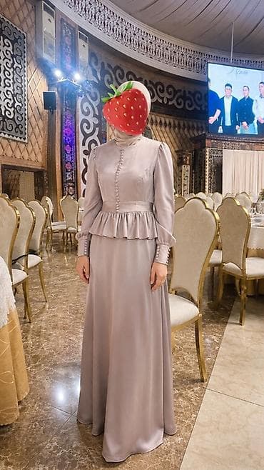ночная рубашка: Элегантное длинное платье в скромном стиле. - Цвет: нежный — 1