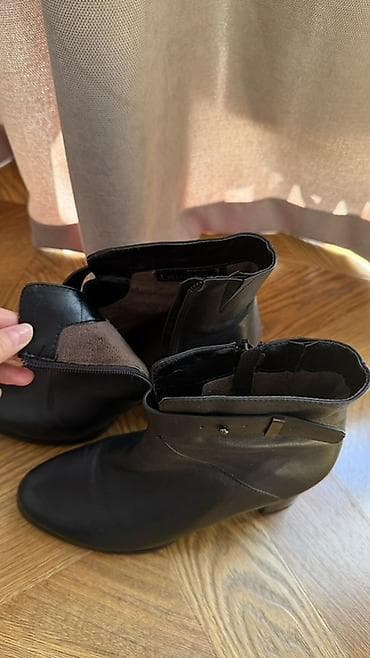 бу ботильоны: Женские черные ботильоны - Материал: натуральная кожа снаружи, мягкая — 3