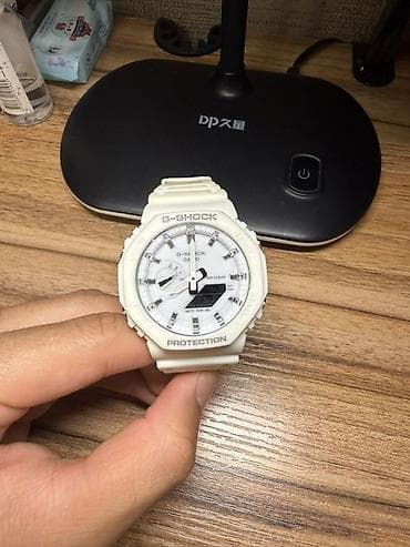очки антифарный: CASIO G‑SHOCK, модуль 5544 — белые наручные часы в корпусе серии — 1