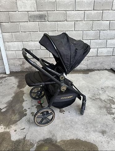 ining baby коляска производитель: Коляска, Другой бренд, цвет - Черный, Б/у, Самовывоз — 1