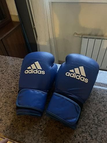 Спорт жана эс алуу: Боксерские перчатки adidas, синие, кожа - Тип — 1