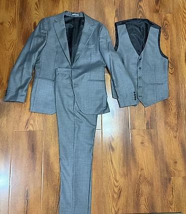 Мужской костюм, L, Б/у, цвет - Серый