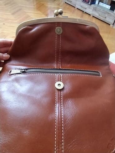 Атайын кийим: Новая кожаная сумка фирменная с Америки,на поцелуйчиках можно носить — 8