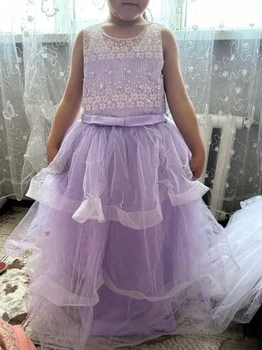 дом вещи: Детское платье, цвет - Фиолетовый, Б/у — 1