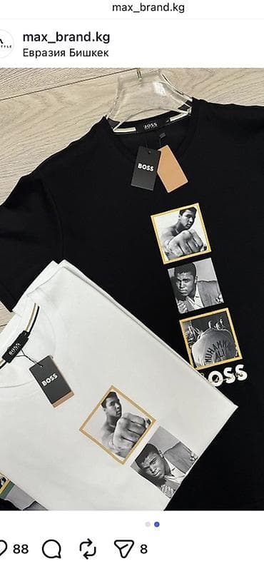 мужская водолазка: Мужская футболка, 3XL, 4XL, Moncler, Новый, цвет - Черный — 3