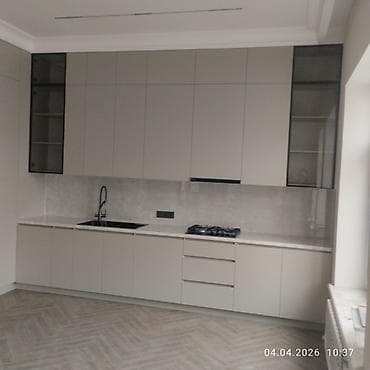 голубая кухонная мебель: Кухонный гарнитур, цвет - Серый — 1