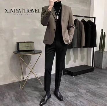 Мужской костюм, 4XL, Новый, цвет - Коричневый, Самовывоз, Бесплатная доставка, Платная доставка